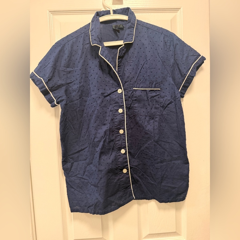 Cynthia Rowley Navy Blue Button Down Shirt